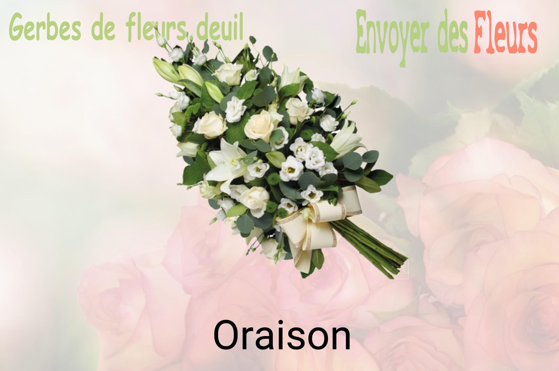 Gerbe de fleurs de deuil livrée à Oraison